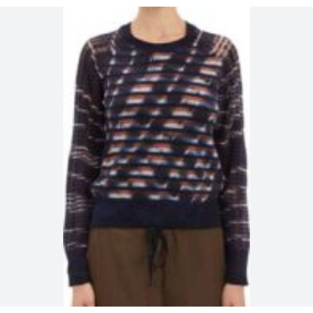 Raquel Allegra Unraveled-Knit Stripe Sweater sz 1 (M)